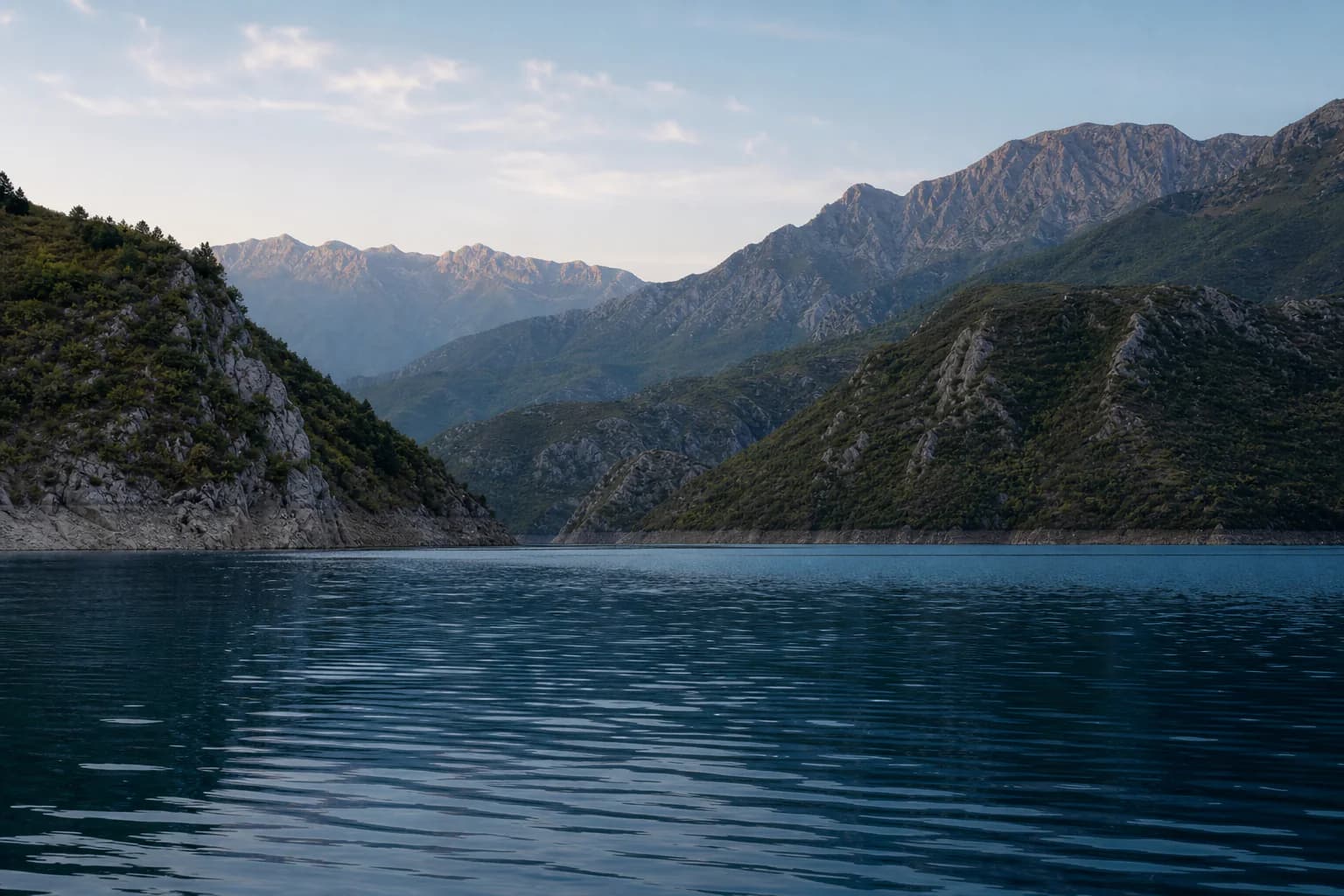 Deep water and mountains of the Wild Lake system